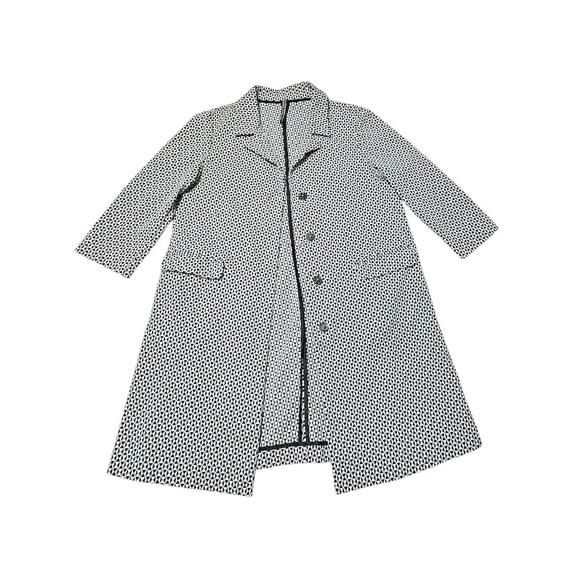 Liviana Conti Jackets & Blazers - LIVIANA CONTI Women's Black White Geometric Print Coat Sz 44 Large US 6 Designer